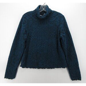 VINTAGE Sno Skins Top Large Turtleneck Art to Wear Textured 90s USA